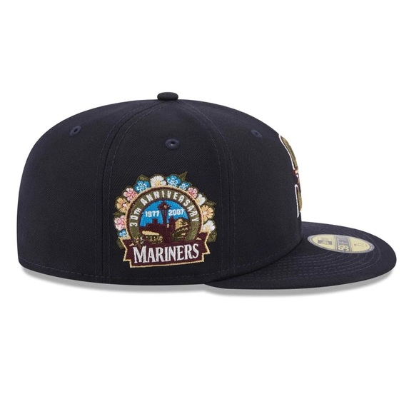 New Era 59Fifty Seattle Mariners Botanical Blue Fitted Hat Size 7 1/4 - Picture 12 of 12
